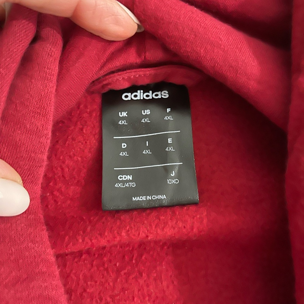 Adidas Men's Bold Red Zip-Up Hoodie - Picture 4 of 5